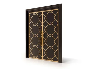 6803 - Wooden door with golden decor by Carpanese Home - view 2